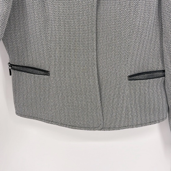 Tahari ASL Open Front Herringbone Cropped Suit Jacket Blazer Women’s Size 12 NWT - Picture 5 of 11